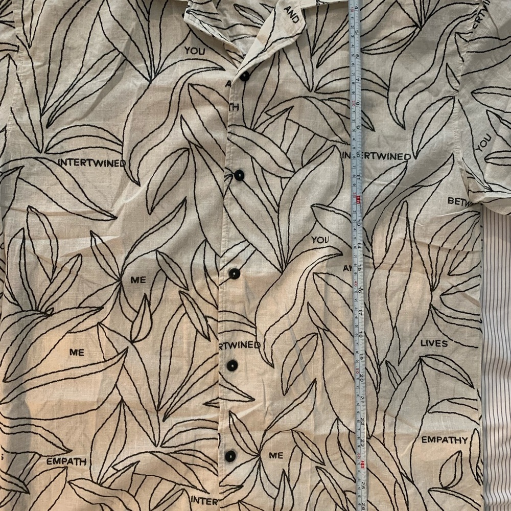 Pull&Bear Button Down Short Sleeve Flower Pattern… - image 5